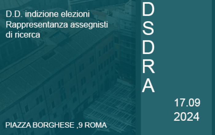 D.D. indizione elezioni Rappresentanza assegnisti di ricerca