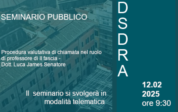 SEMINARIO PUBBLICO DOTT. LUCA JAMES SENATORE
