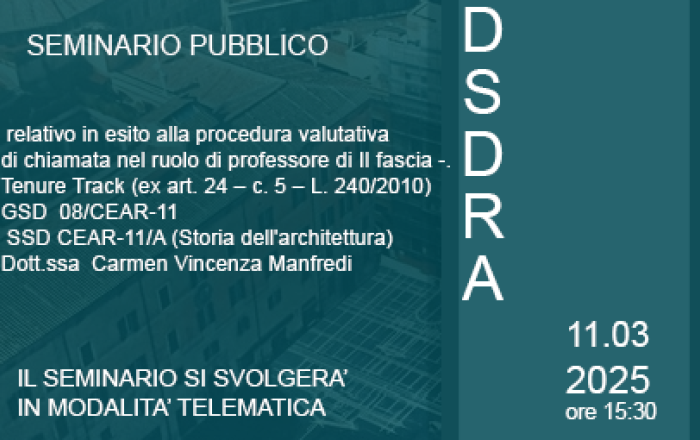 SEMINARIO PUBBLICO DOTT. SSA Carmen Vincenza Manfredi