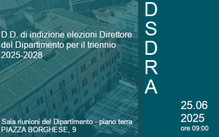 D.D. di indizione elezioni Direttore del Dipartimento per il triennio 2025-2028
